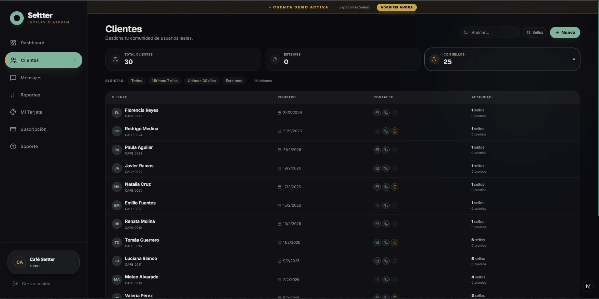 Seltter Control Panel